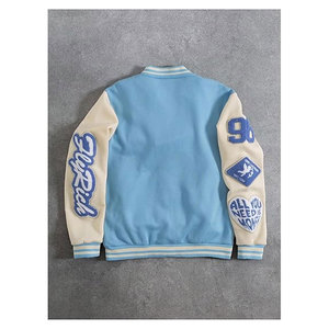 Men's Button Down Varsity Baseball <b>Jacket</b> Trendy Graphic Letterman <b>Jacket</b> Y2K Bomber Coat Preppy Streetwear Casual College Style - Product Image 2