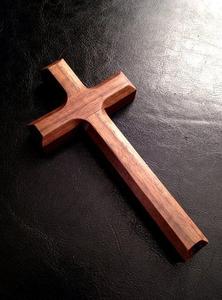 Curved Design Wooden Cross Engraved <b>Wall</b> Hanging Decoration Lightweight for Christmas - Product Image 5