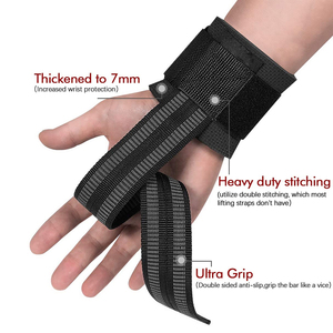 Correas de levantamiento de pesas con protector de muñeca, agarre de doble cara, correas de gimnasio ajustables para peso muerto, costuras de alta resistencia - Product Image 3