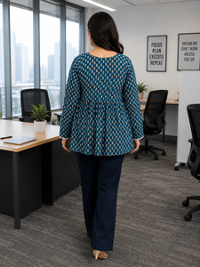 Jaipur Moda Anaya I Kurti court imprimé en coton de qualité supérieure pour femmes, tunique ethnique décontractée pour tous les jours et le bureau - Product Image 3