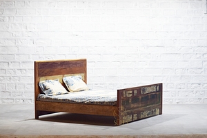 Rustic Solid Rosewood Contemporary Farmhouse <b>Bed</b> with Carved Headboard Eco-Friendly Durable Hotel Furniture for Bedroom Use - Product Image 5