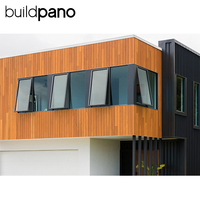 Fenêtre à auvent en aluminium au design moderne avec verre trempé, idéale pour les maisons ou villas modernes