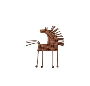Statuette de cheval miniature en rotin tressé, avec rotin offert en cadeau, ornement de table animalier mignon, article en gros pour l'approvisionnement mondial - Product Image 4