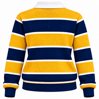 Pull-over en tricot rayé personnalisé pour l'université NC A&T, à manches longues, style rugby universitaire, brodé, vente en gros