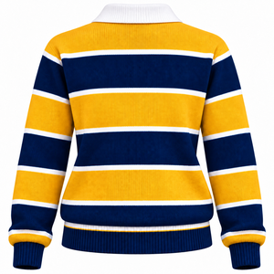 เสื้อสเวตเตอร์ถักลายทางมหาวิทยาลัย NC A&T แบบขายส่งสั่งทำพิเศษ แขนยาว สไตล์รักบี้ ปักลาย - Product Image 2
