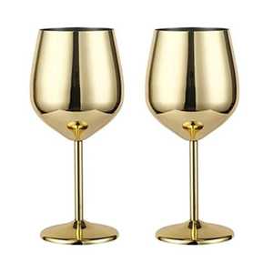 Luxury Gold Stainless Steel Wine Goblet Classic Brass Finish Metal Chalice <b>Cup</b> Unbreakable Premium Royal Party Barware - Product Image 3