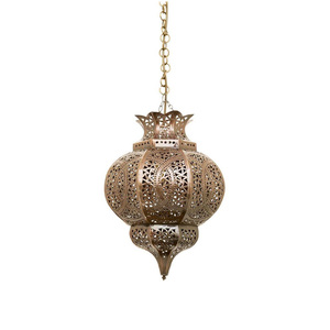 Lanterne marocaine suspendue en fer pour terrasse, café et jardin, décoration d'éclairage d'ambiance - Product Image 6