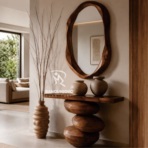 Luxury Wooden <b>Console</b> <b>Table</b> & Modern Mirror Wall Decor - Product Image 2
