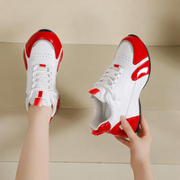 Sneakers rétro unisexes, style décontracté, empeigne synthétique contrastée, lacets, chaussures de sport