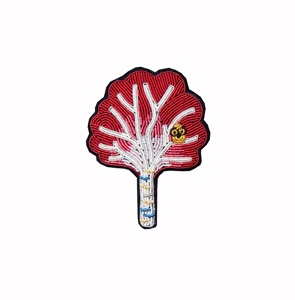 Wholesale Handmade Luxury High Quality Custom Leaf Heart Embroidery Bullion Wire Bead Brooch <b>Pin</b> Engagement Wedding Party Gift - Product Image 3