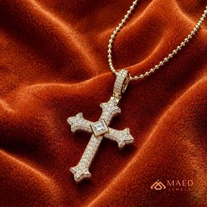 Gold Plated Moissanite <b>Cross</b> Pendant Iced Hip Hop Charm Necklace Luxury Religious Jewelry Micro Insert Statement Gift for <b>Men</b> - Product Image 2