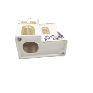 Casa de Cerámica Pintada a Mano para Decoración Navideña, Portavelas con Luz LED, Personalizable, Venta al Por Mayor OEM ODM, Adorno Festivo para Mesa - Product Image 5