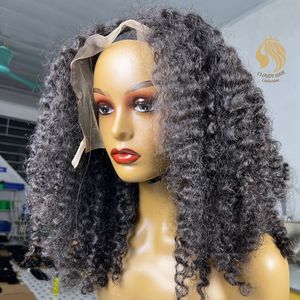 CDYHAIRVN Perruque à fermeture bouclée birmane en cheveux humains, dentelle HD, noir naturel, sans colle, douce, bouclée et rebondissante, pleine densité, vente en gros - Product Image 3