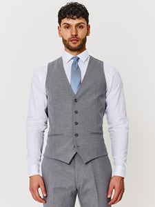 Costume 3 pièces pour homme, blazer, gilet et pantalon en laine infroissable, confortable pour le bureau et les réunions, idéal pour les mariages. - Product Image 3
