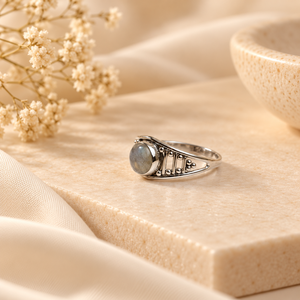 Anillo de Plata S925 con Piedra Lunar Natural, Chapado en Oro, Estilo Vintage, Joyería Fina, Popular en Instagram, Ideal para Regalo - Product Image 3