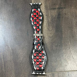 Correa de Reloj de Cuero con Hebilla de Liberación Rápida, Diseño a Cuadros, Hecha a Mano, Correa de Reloj de Cuero Genuino de Moda para Regalos - Product Image 4