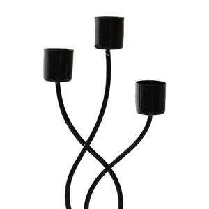 Black Powder Coated 2 Light Candelabra Minimalist Twisted Metal Taper <b>Candlestick</b> <b>Holder</b> For Tabletop Wedding & Home Decoration - Product Image 4