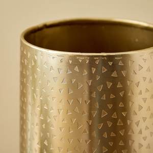 Elegante Florero Cilíndrico Cónico de Metal Dorado Mate, Delicado Patrón Triangular Grabado, Hecho a Mano, Resistente al Óxido, Moderno y Lujoso - Product Image 4