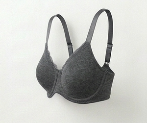 Soutien-gorge gris non rembourré pour femme, doux et confortable, soutien quotidien, design sans armatures, tissu respirant, bretelles réglables - Product Image 4
