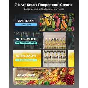 Congelatore e Frigorifero Verticale Commerciale con Porta in Vetro da 11,47 CU.FT, Espositore Refrigerato per Bevande - Product Image 4