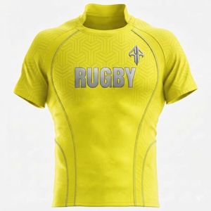 Nouvel uniforme de rugby sportif avec impression par sublimation, manches courtes, 100% polyester, qualité supérieure, logo personnalisé pour hommes - Product Image 6