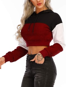 Top Selling Fabric Fashionable High Neck Quality Women <b>Crop</b> Top Hoodies Smooth <b>Zip</b>-<b>up</b> Highly Demanded anti-shrink Women Hoodies - Product Image 2