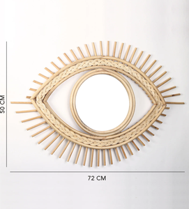 Vietnam Modern Rattan Floral Round <b>Mirror</b> Handmade <b>Wall</b> Decor - Product Image 5