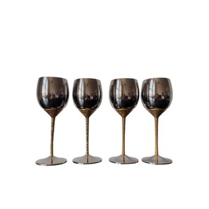 Copas de Vino Plateadas Martilladas Hechas a Mano de Primera Calidad, Juego de 2, Artículos de Bebida de Metal de Lujo para el Hogar, Hotel y Bar, en Oferta - Product Image 2