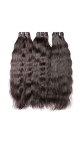 Indian Remy Human Hair Weave Extensions 100% Virgin 1B 26 Inches 100g <b>Body</b> <b>Wave</b> Double Drawn Machine Double Weft Natural Black - Product Image 3