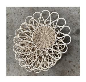 Vietnam Factory Natural Rattan <b>Placemat</b> coaster with Stand for Home Party Wedding Tableware Dinnerware Coffee Wine Storage Tools - Product Image 2