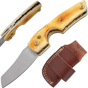 Couteau pliant artisanal en acier Damas avec manche en os et étui en cuir – Couteaux de survie et utilitaires en gros A&M Enterprises - Product Image 1