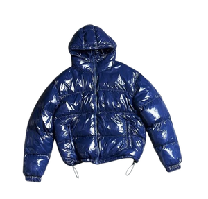 OEM High Quality Shiny Nylon Puffer <b>Jacket</b> Custom Logo Windbreaker <b>Jacket</b> Hooded Heavyweight Winter Puffer <b>Jacket</b> - Product Image 2