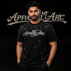 Camiseta al por mayor con pedrería en toda la prenda para hombre, ropa urbana de lujo, camiseta con logo de cristal para hombre, fabricante OEM - Product Image 1