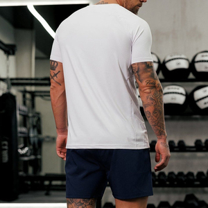 Camiseta Blanca de Algodón 100% de 220g con Logotipo Bordado Personalizado al por Mayor, Camiseta Lisa Extra Grande para Hombre - Product Image 2