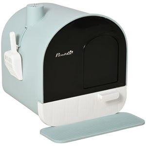 Green Indoor Covered <b>Cat</b> Litter <b>Box</b> with Easy Clean Lid Tray Scoop Filter 17"x17"x18.5" Rectangle Shape - Product Image 1