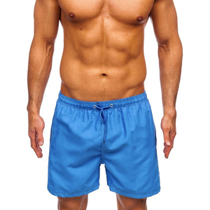 Pantalones Cortos Casuales para Hombre, Color Azul Sólido, de Secado Rápido, con Cordón Ajustable, Bolsillos, Cintura Media, Tejido de Poliéster - Product Image 5