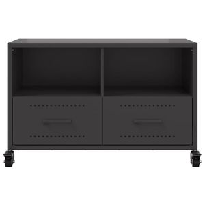 Meuble TV compact noir en acier laminé à froid pour salon - Product Image 6