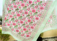 Paréo Sarong Femme en Coton Vintage Imprimé Floral Façonné à la Main Respirant Écologique Col Bardot Grande Taille