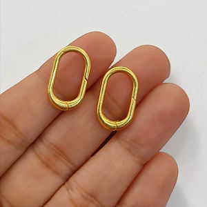 Mosquetón Redondo de Latón Chapado en Oro de 18K con Resorte, Conector de Gancho a Presión para Fornituras de Pendientes y Fabricación de Joyas - Product Image 5