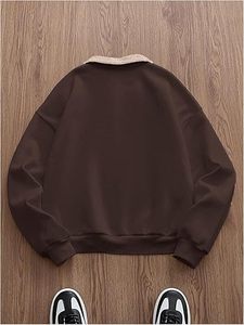 เสื้อสเวตเชิ้ตผู้ชายปักลายตัวอักษร ผ้าฝ้าย 100% แขนยาว คอปก ติดกระดุม สไตล์สตรีทแวร์ ทรงโอเวอร์ไซส์ สำหรับฤดูหนาว - Product Image 2