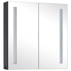 Anthracite MDF Bathroom Cabinet with LED <b>Mirror</b> Melamine Finish and Medium Glass Front - Product Image 3