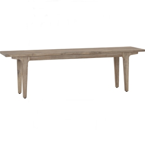Banco de Comedor de Diseño Moderno con Estructura de Madera Maciza y Asiento Acolchado de Tela Gris para Comedor y Pasillo - Product Image 1