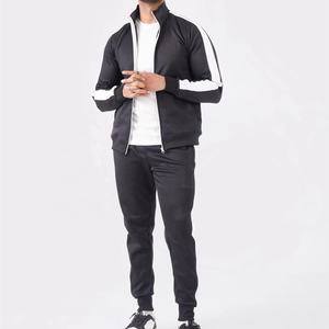 OEM Service Casual Solid Tracksuit High Quality Custom Logo Polyester Fleece Sublimated Side <b>Strip</b> Running Jogging Unisex - Product Image 1