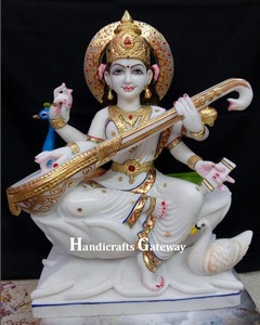 Beautiful Makrana Marble Saraswati Maa - Product Image 2