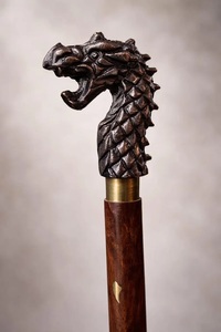Bastón de Bronce Hecho a Mano con Cabeza de Serpiente, Obra de Arte Coleccionable, Decoración Tallada con Temática Animal - Product Image 3