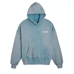 เสื้อฮู้ดดี้ผ้าเฟรนช์เทอร์รี่เนื้อนุ่ม น้ำหนักเบา สกรีนโลโก้ตามสั่ง ผ้าฝ้ายแท้ 100% สไตล์ดิสเทรส เหมาะสำหรับฤดูหนาว - Product Image 1