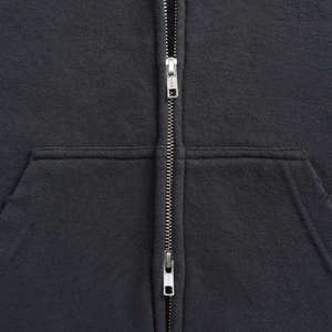 Hoodie zippé intégral personnalisé en molleton de coton, coupe oversize, marque privée, faible MOQ - Product Image 6