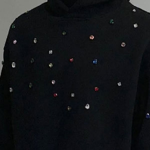 Suéter de Diseño Personalizado de Alta Calidad, Corte Regular, con Bolsillo, Adornado con Pedrería, Invernal, 100% Algodón, Transpirable, de Secado Rápido y Ecológico - Product Image 6