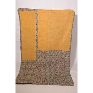 Handmade Vintage <b>Kantha</b> Quilt Indian Cotton Reversible Bedspread <b>Throw</b> Blanket Cottage Style Decor - Product Image 2
