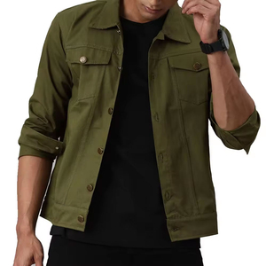 Veste en jean pour homme tendance, vente chaude, logo personnalisé sur le devant, couleurs personnalisées de haute qualité, épaisseur standard, manteaux d'hiver - Product Image 1